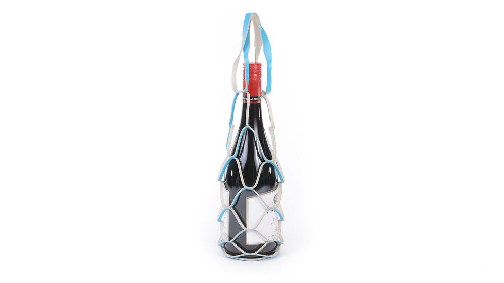 Botello  Leather Wine Bag by Mark Honore - Blue